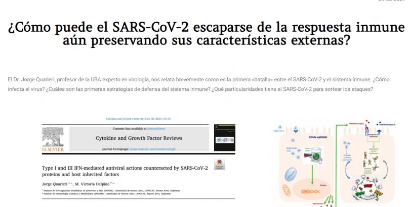 El Dr. Quarleri explica ¿Cómo puede el SARS-CoV-2 escaparse de la respuesta inmune aún preservando sus características externas?